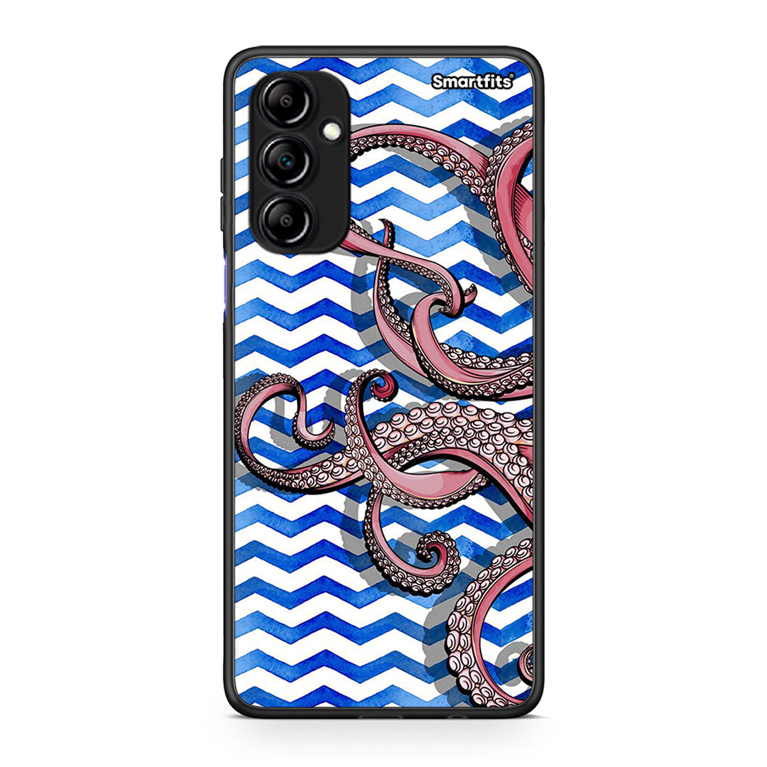 Θήκη Samsung Galaxy A14 / A14 5G Chevron Devilfish από τη Smartfits με σχέδιο στο πίσω μέρος και μαύρο περίβλημα | Samsung Galaxy A14 / A14 5G Chevron Devilfish Case with Colorful Back and Black Bezels