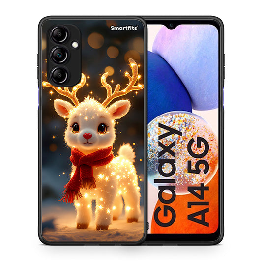 Θήκη Samsung Galaxy A14 / A14 5G Christmas Cutie από τη Smartfits με σχέδιο στο πίσω μέρος και μαύρο περίβλημα | Samsung Galaxy A14 / A14 5G Christmas Cutie Case with Colorful Back and Black Bezels