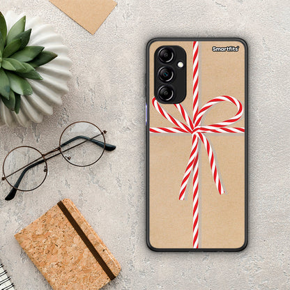 Θήκη Samsung Galaxy A14 / A14 5G Christmas Gift από τη Smartfits με σχέδιο στο πίσω μέρος και μαύρο περίβλημα | Samsung Galaxy A14 / A14 5G Christmas Gift Case with Colorful Back and Black Bezels
