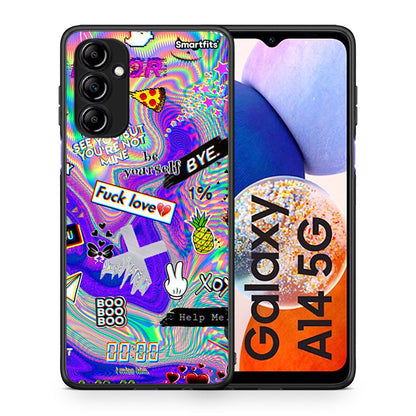 Θήκη Samsung Galaxy A14 / A14 5G Game Over από τη Smartfits με σχέδιο στο πίσω μέρος και μαύρο περίβλημα | Samsung Galaxy A14 / A14 5G Game Over Case with Colorful Back and Black Bezels