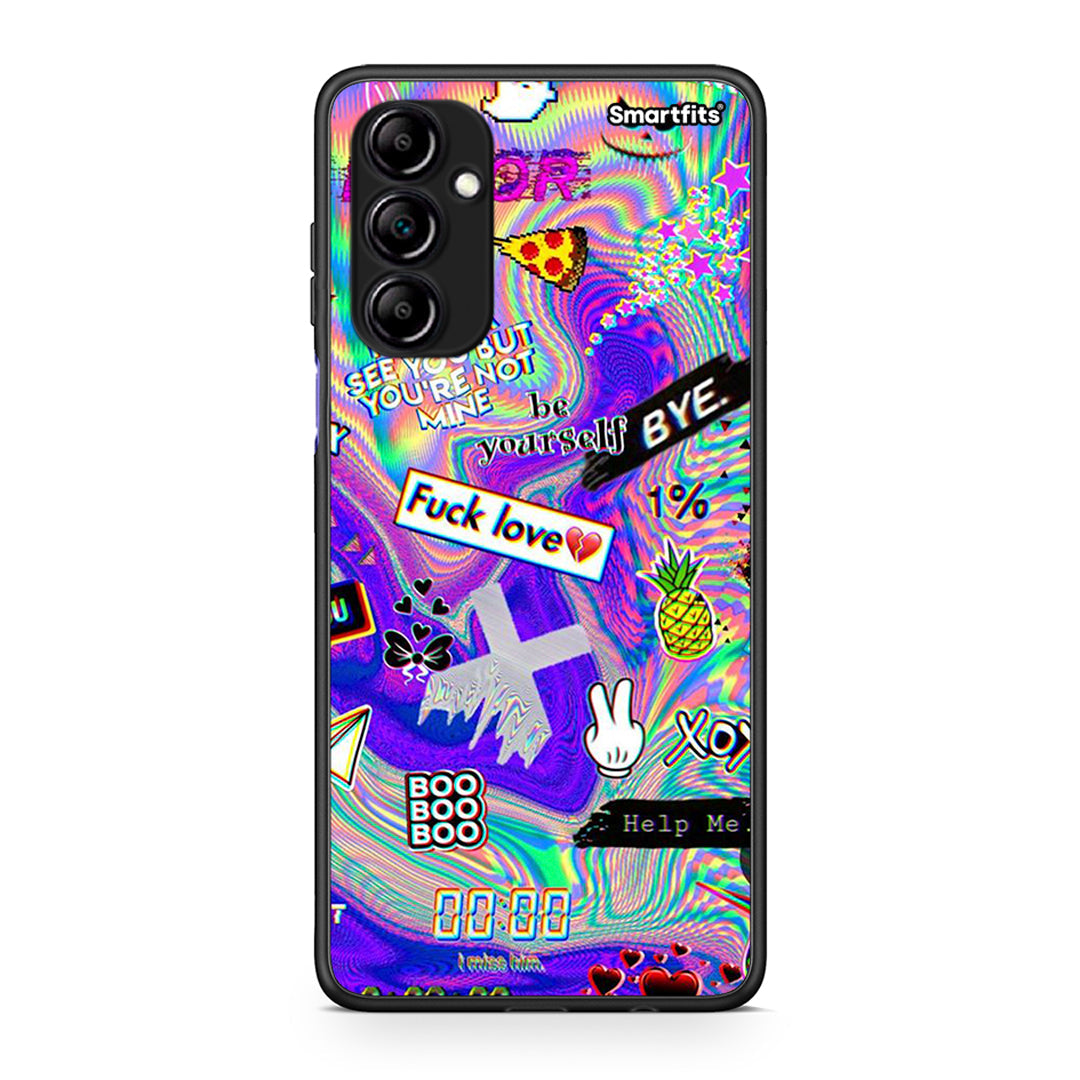 Θήκη Samsung Galaxy A14 / A14 5G Game Over από τη Smartfits με σχέδιο στο πίσω μέρος και μαύρο περίβλημα | Samsung Galaxy A14 / A14 5G Game Over Case with Colorful Back and Black Bezels