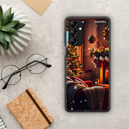 Θήκη Samsung Galaxy A14 / A14 5G Home For Christmas από τη Smartfits με σχέδιο στο πίσω μέρος και μαύρο περίβλημα | Samsung Galaxy A14 / A14 5G Home For Christmas Case with Colorful Back and Black Bezels