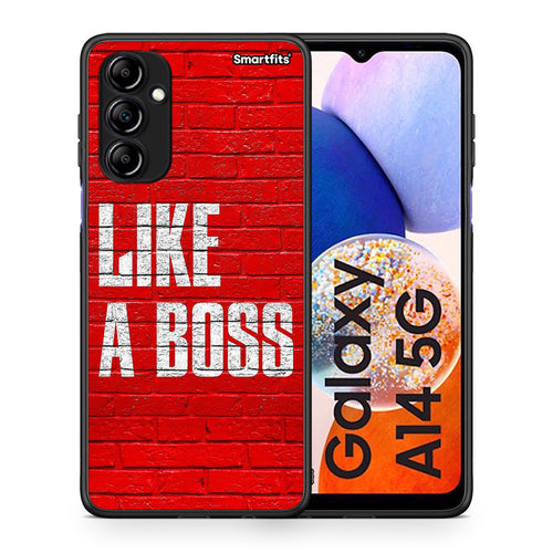Θήκη Samsung Galaxy A14 / A14 5G Like A Boss από τη Smartfits με σχέδιο στο πίσω μέρος και μαύρο περίβλημα | Samsung Galaxy A14 / A14 5G Like A Boss Case with Colorful Back and Black Bezels
