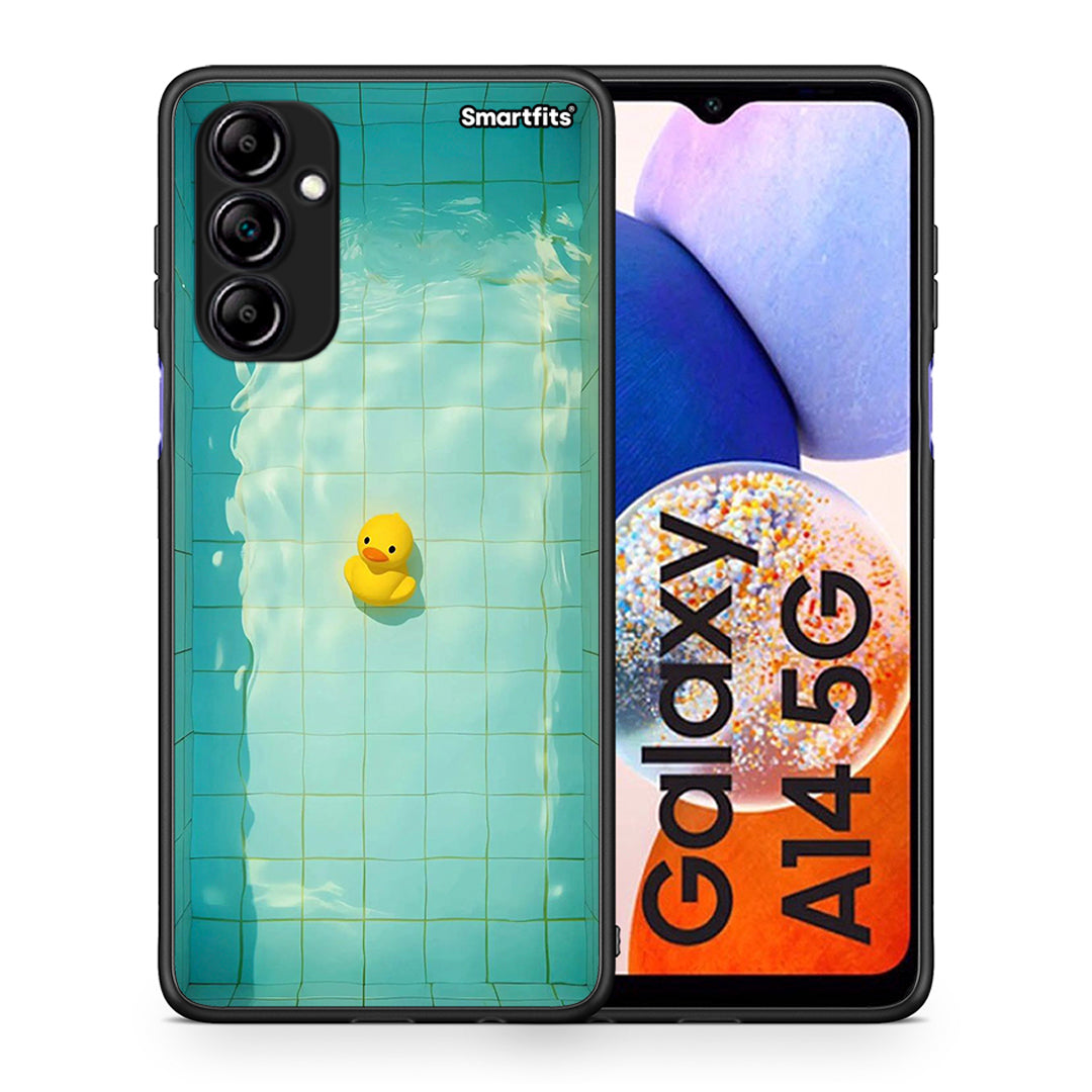 Θήκη Samsung Galaxy A14 / A14 5G Yellow Duck από τη Smartfits με σχέδιο στο πίσω μέρος και μαύρο περίβλημα | Samsung Galaxy A14 / A14 5G Yellow Duck Case with Colorful Back and Black Bezels