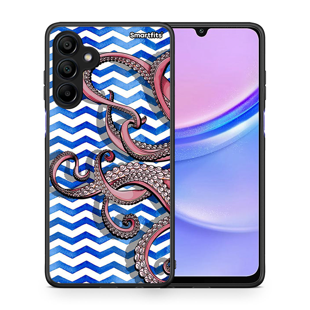 Θήκη Samsung Galaxy A15 4G Chevron Devilfish από τη Smartfits με σχέδιο στο πίσω μέρος και μαύρο περίβλημα | Samsung Galaxy A15 4G Chevron Devilfish case with colorful back and black bezels