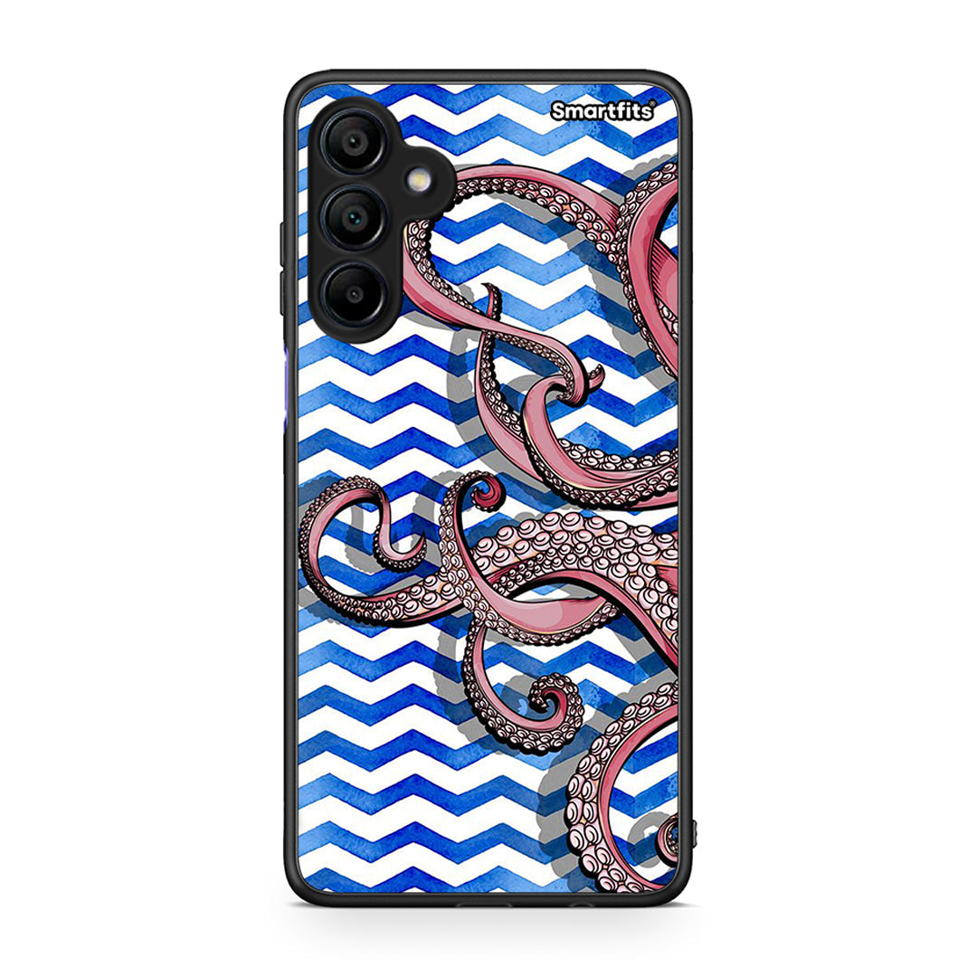 Samsung Galaxy A15 4G Chevron Devilfish θήκη από τη Smartfits με σχέδιο στο πίσω μέρος και μαύρο περίβλημα | Smartphone case with colorful back and black bezels by Smartfits