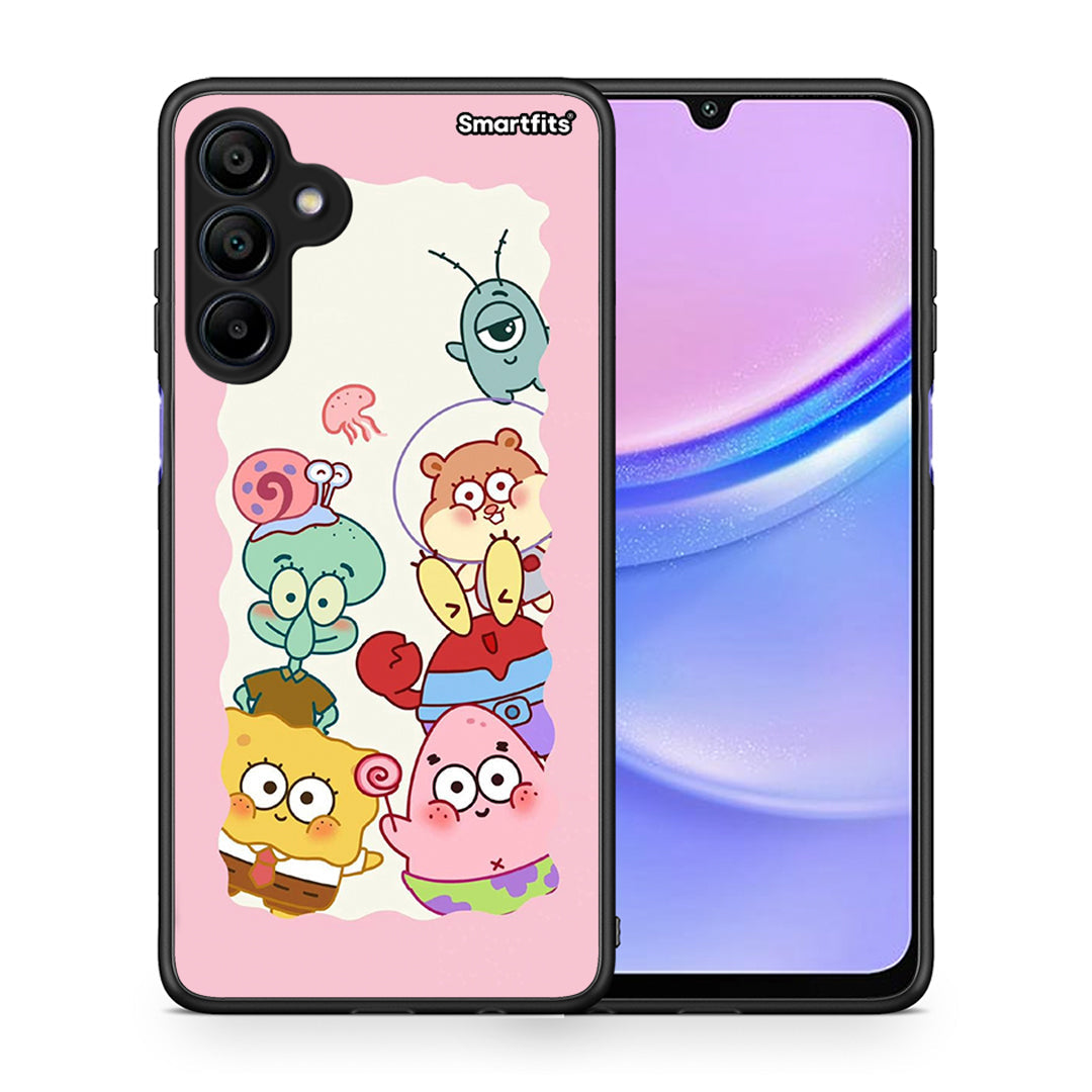 Θήκη Samsung Galaxy A15 4G Cute Companion από τη Smartfits με σχέδιο στο πίσω μέρος και μαύρο περίβλημα | Samsung Galaxy A15 4G Cute Companion case with colorful back and black bezels