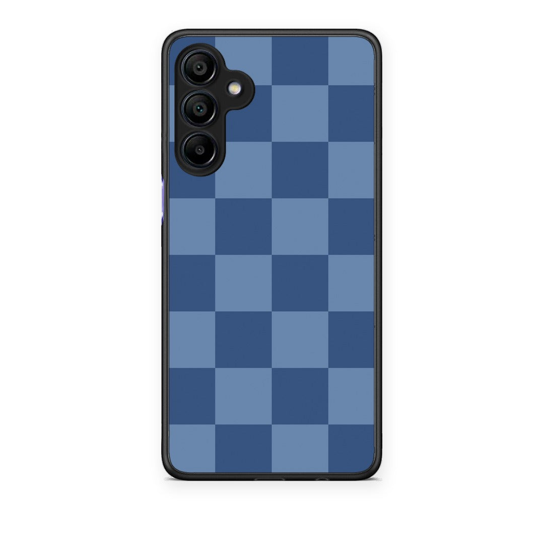 Θήκη Samsung Galaxy A15 4G / 5G Denim Blue Checkerboard από τη Smartfits με σχέδιο στο πίσω μέρος και μαύρο περίβλημα | Samsung Galaxy A15 4G / 5G Denim Blue Checkerboard case with colorful back and black bezels