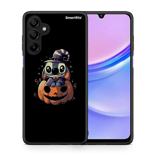 Θήκη Samsung Galaxy A15 4G Halloween Stitch από τη Smartfits με σχέδιο στο πίσω μέρος και μαύρο περίβλημα | Samsung Galaxy A15 4G Halloween Stitch case with colorful back and black bezels
