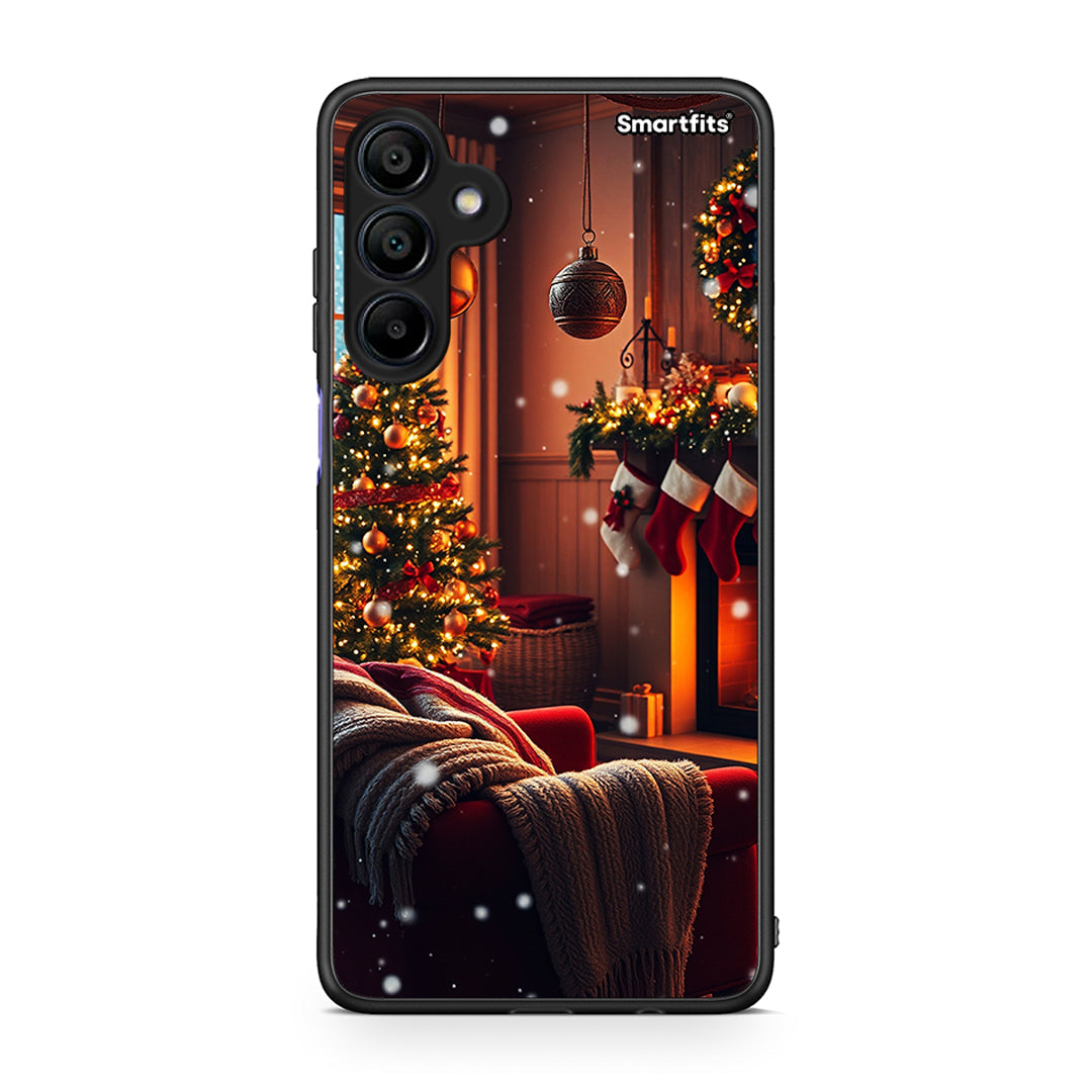 Samsung Galaxy A15 4G Home For Christmas θήκη από τη Smartfits με σχέδιο στο πίσω μέρος και μαύρο περίβλημα | Smartphone case with colorful back and black bezels by Smartfits