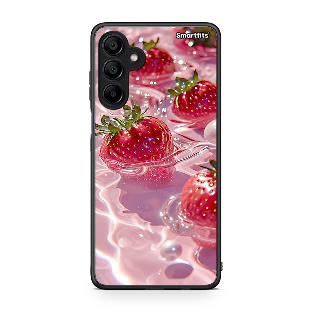 Samsung Galaxy A15 4G Juicy Strawberries θήκη από τη Smartfits με σχέδιο στο πίσω μέρος και μαύρο περίβλημα | Smartphone case with colorful back and black bezels by Smartfits