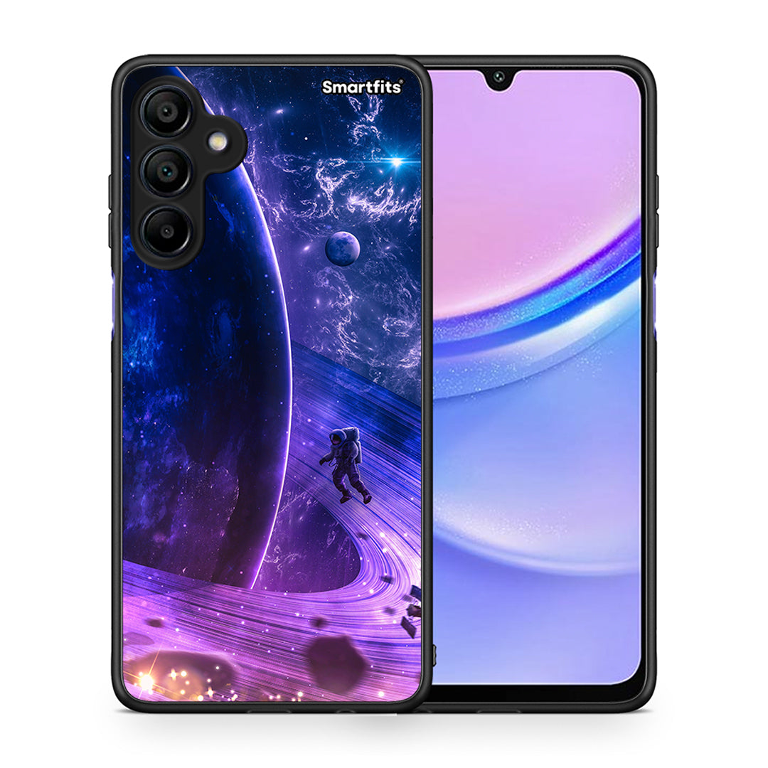 Θήκη Samsung Galaxy A15 4G Lost Astronaut από τη Smartfits με σχέδιο στο πίσω μέρος και μαύρο περίβλημα | Samsung Galaxy A15 4G Lost Astronaut case with colorful back and black bezels