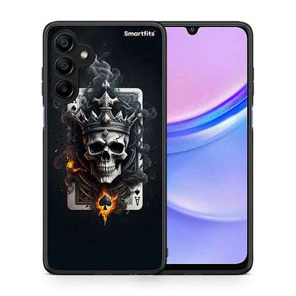 Θήκη Samsung Galaxy A15 4G Skull King Ace από τη Smartfits με σχέδιο στο πίσω μέρος και μαύρο περίβλημα | Samsung Galaxy A15 4G Skull King Ace case with colorful back and black bezels