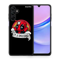 Thumbnail for Θήκη Samsung Galaxy A15 4G Unicorn Deadpool από τη Smartfits με σχέδιο στο πίσω μέρος και μαύρο περίβλημα | Samsung Galaxy A15 4G Unicorn Deadpool case with colorful back and black bezels