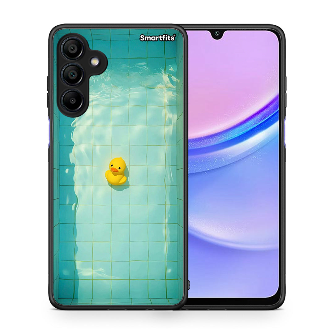 Θήκη Samsung Galaxy A15 4G Yellow Duck από τη Smartfits με σχέδιο στο πίσω μέρος και μαύρο περίβλημα | Samsung Galaxy A15 4G Yellow Duck case with colorful back and black bezels