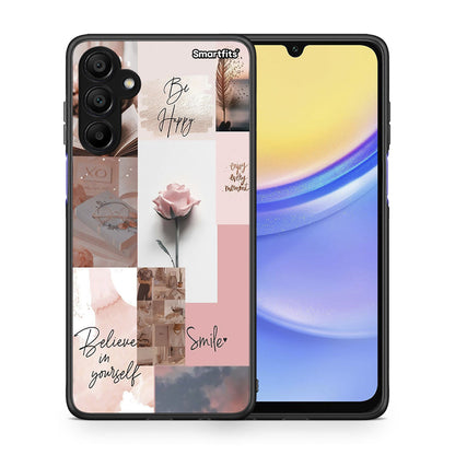 Θήκη Samsung A15 5G Aesthetic Collage από τη Smartfits με σχέδιο στο πίσω μέρος και μαύρο περίβλημα | Samsung A15 5G Aesthetic Collage case with colorful back and black bezels