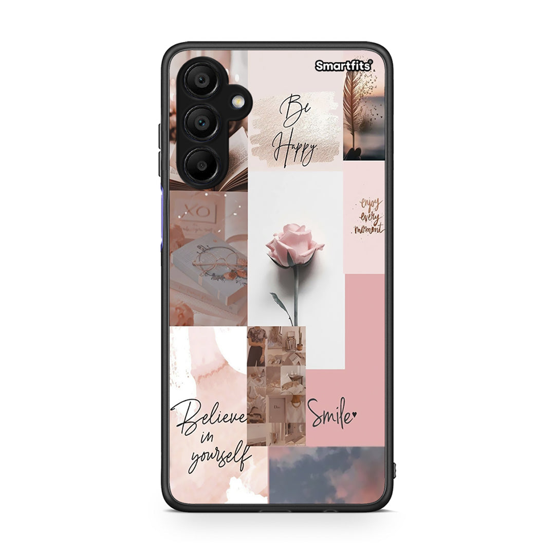 Samsung A15 5G Aesthetic Collage θήκη από τη Smartfits με σχέδιο στο πίσω μέρος και μαύρο περίβλημα | Smartphone case with colorful back and black bezels by Smartfits