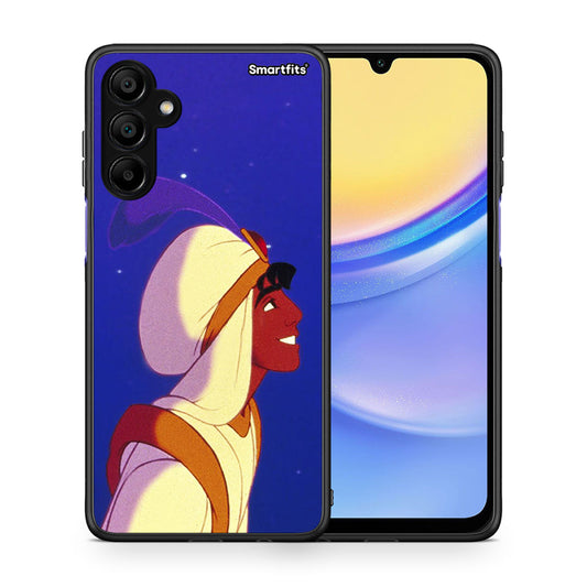 Θήκη Samsung A15 5G Alladin And Jasmine Love 1 από τη Smartfits με σχέδιο στο πίσω μέρος και μαύρο περίβλημα | Samsung A15 5G Alladin And Jasmine Love 1 case with colorful back and black bezels