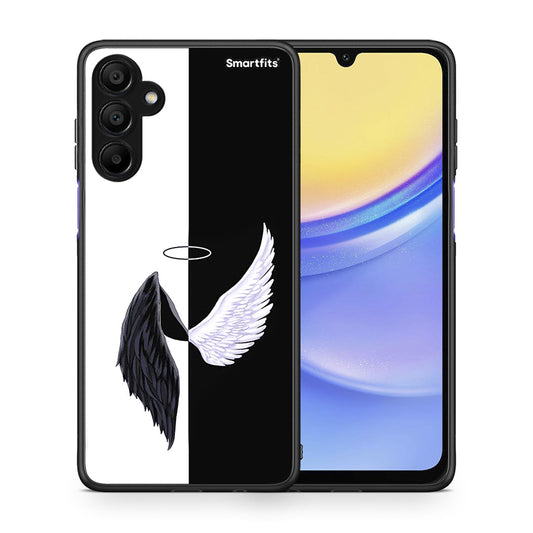 Θήκη Samsung A15 5G Angels Demons από τη Smartfits με σχέδιο στο πίσω μέρος και μαύρο περίβλημα | Samsung A15 5G Angels Demons case with colorful back and black bezels