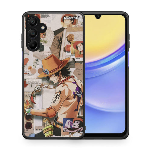 Θήκη Samsung A15 5G Anime Collage από τη Smartfits με σχέδιο στο πίσω μέρος και μαύρο περίβλημα | Samsung A15 5G Anime Collage case with colorful back and black bezels