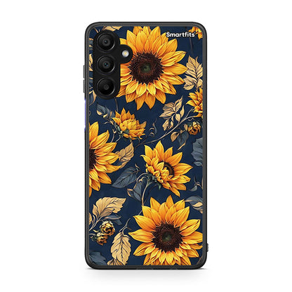 Samsung A15 5G Autumn Sunflowers Θήκη από τη Smartfits με σχέδιο στο πίσω μέρος και μαύρο περίβλημα | Smartphone case with colorful back and black bezels by Smartfits