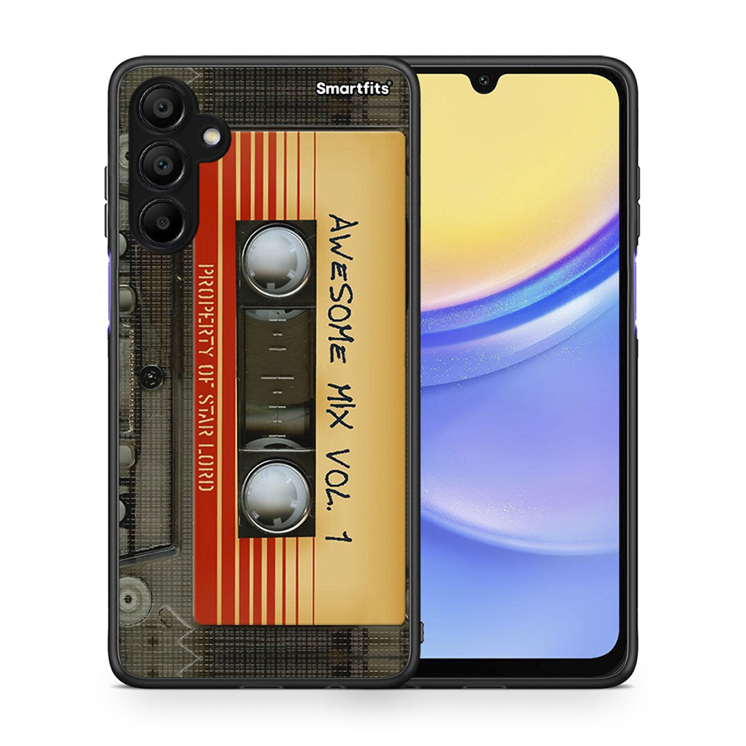 Θήκη Samsung A15 5G Awesome Mix από τη Smartfits με σχέδιο στο πίσω μέρος και μαύρο περίβλημα | Samsung A15 5G Awesome Mix case with colorful back and black bezels
