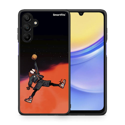 Θήκη Samsung A15 5G Basketball Hero από τη Smartfits με σχέδιο στο πίσω μέρος και μαύρο περίβλημα | Samsung A15 5G Basketball Hero case with colorful back and black bezels