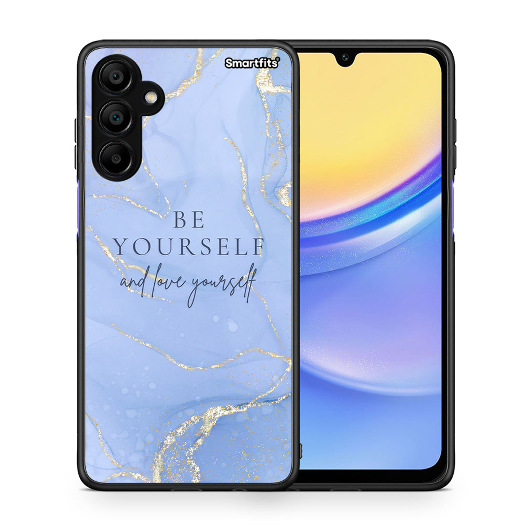 Θήκη Samsung A15 5G Be Yourself από τη Smartfits με σχέδιο στο πίσω μέρος και μαύρο περίβλημα | Samsung A15 5G Be Yourself case with colorful back and black bezels