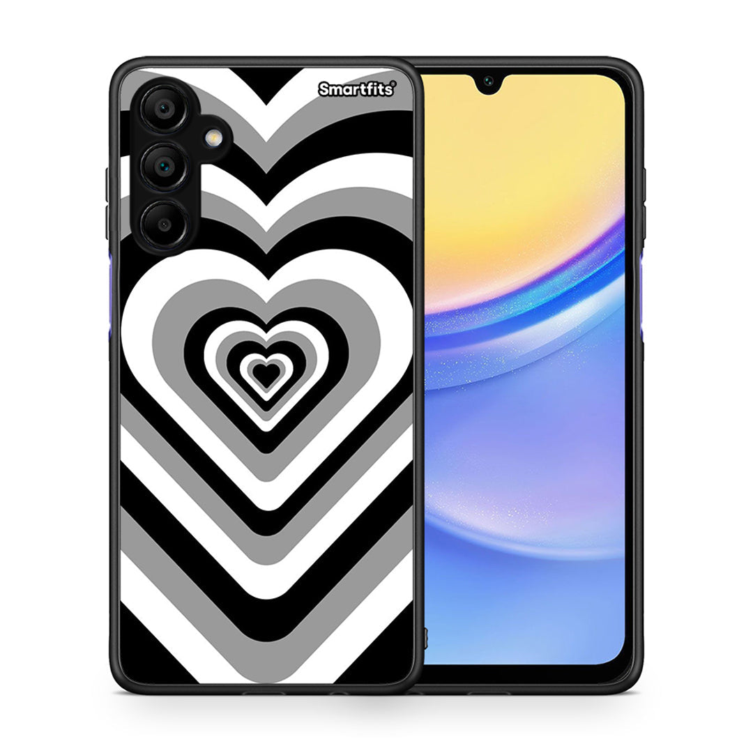 Θήκη Samsung A15 5G Black Hearts από τη Smartfits με σχέδιο στο πίσω μέρος και μαύρο περίβλημα | Samsung A15 5G Black Hearts case with colorful back and black bezels