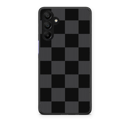 Θήκη Samsung A15 5G Black and Charcoal Striped Checks από τη Smartfits με σχέδιο στο πίσω μέρος και μαύρο περίβλημα | Samsung A15 5G Black and Charcoal Striped Checks case with colorful back and black bezels