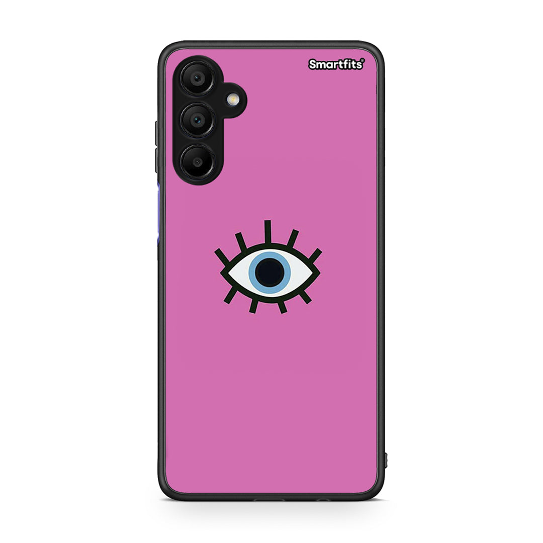 Samsung Galaxy A15 5G Blue Eye Pink θήκη από τη Smartfits με σχέδιο στο πίσω μέρος και μαύρο περίβλημα | Smartphone case with colorful back and black bezels by Smartfits