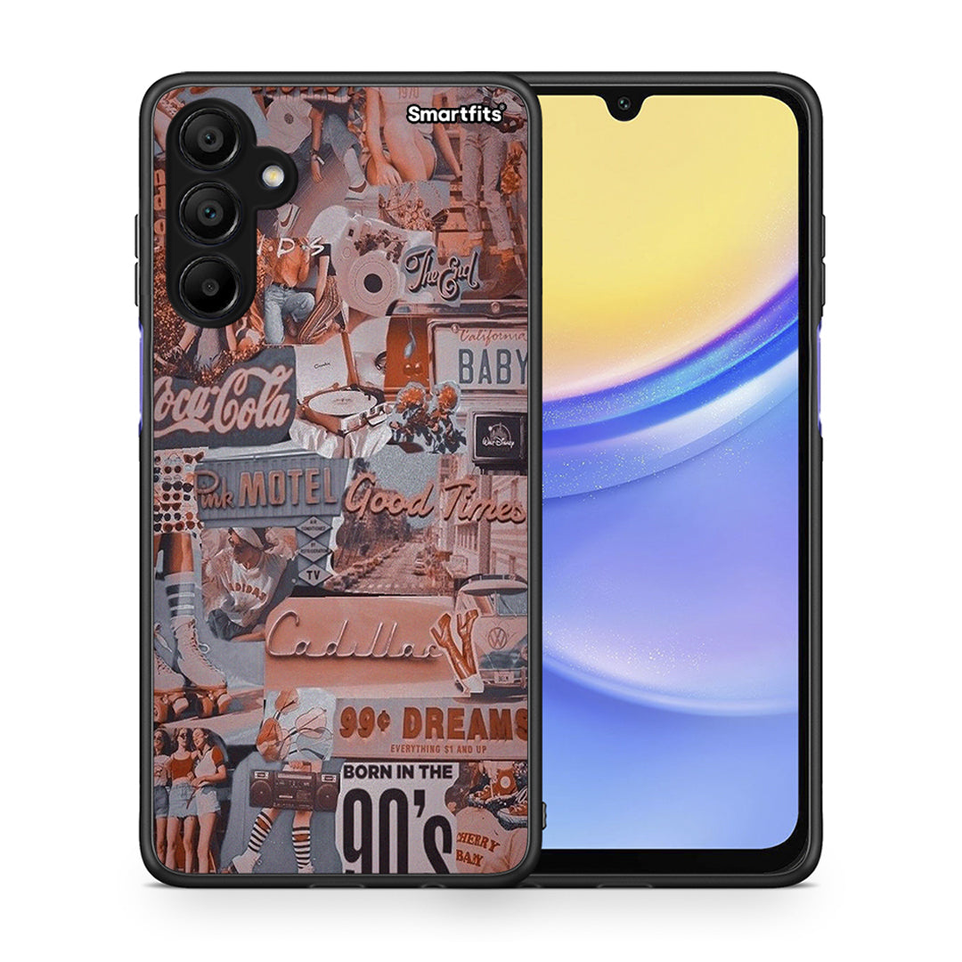 Θήκη Samsung A15 5G Born In 90s από τη Smartfits με σχέδιο στο πίσω μέρος και μαύρο περίβλημα | Samsung A15 5G Born In 90s case with colorful back and black bezels