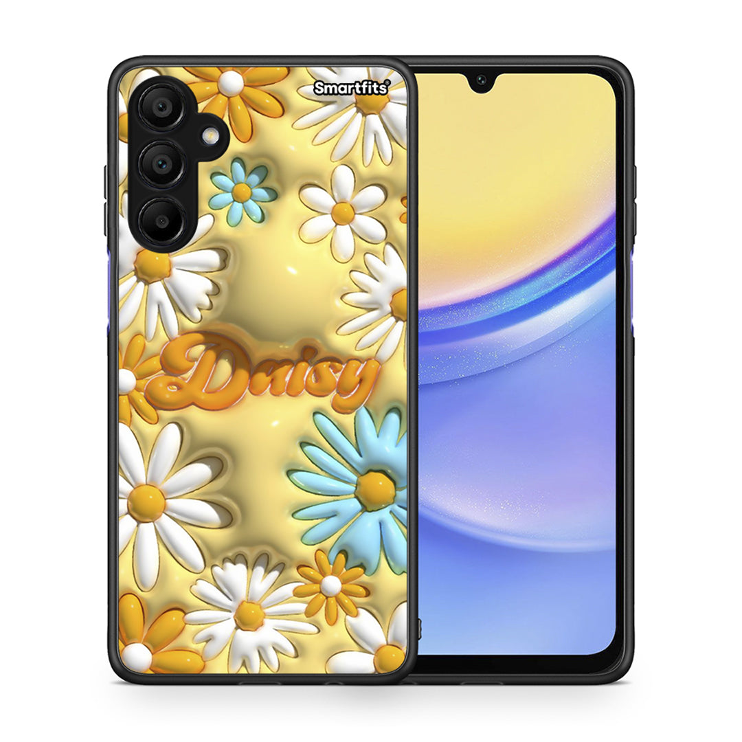 Θήκη Samsung A15 5G Bubble Daisies από τη Smartfits με σχέδιο στο πίσω μέρος και μαύρο περίβλημα | Samsung A15 5G Bubble Daisies case with colorful back and black bezels