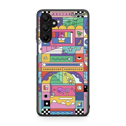 Samsung A15 5G Bubbles Soap θήκη από τη Smartfits με σχέδιο στο πίσω μέρος και μαύρο περίβλημα | Smartphone case with colorful back and black bezels by Smartfits
