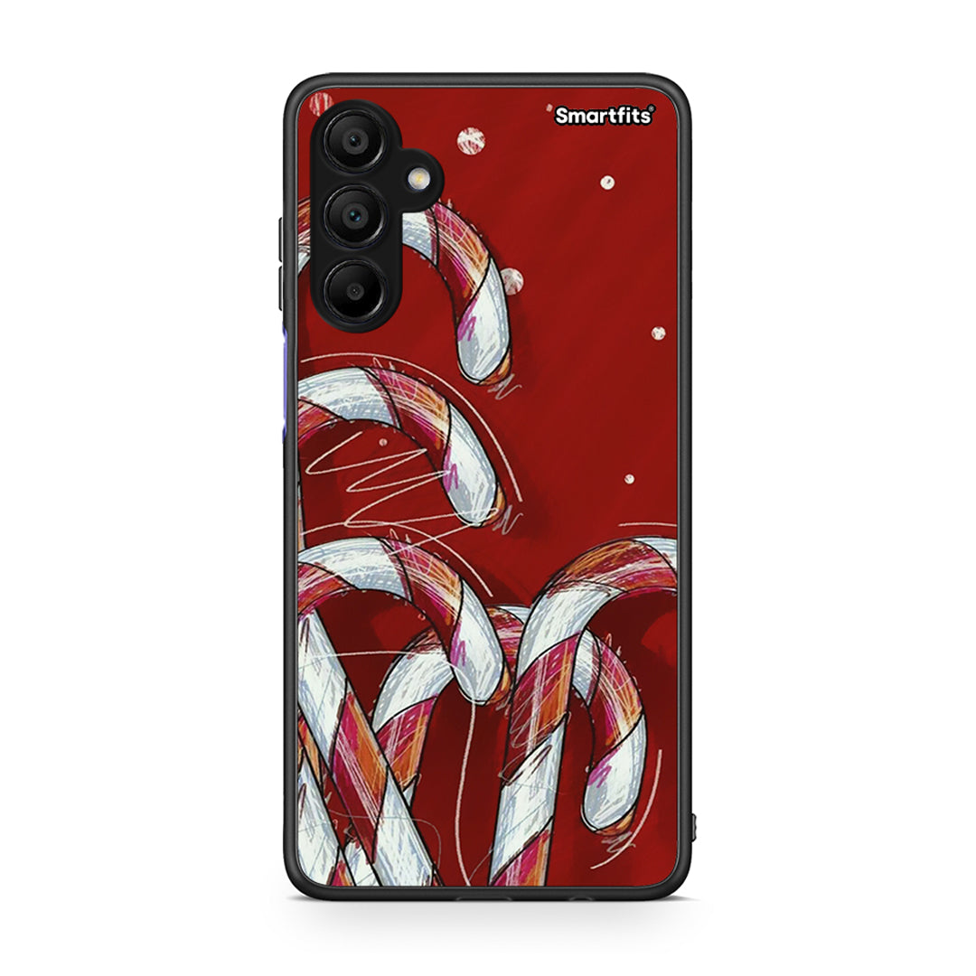 Samsung A15 5G Candy Cane θήκη από τη Smartfits με σχέδιο στο πίσω μέρος και μαύρο περίβλημα | Smartphone case with colorful back and black bezels by Smartfits