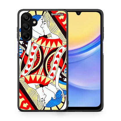 Θήκη Samsung A15 5G Card Love από τη Smartfits με σχέδιο στο πίσω μέρος και μαύρο περίβλημα | Samsung A15 5G Card Love case with colorful back and black bezels