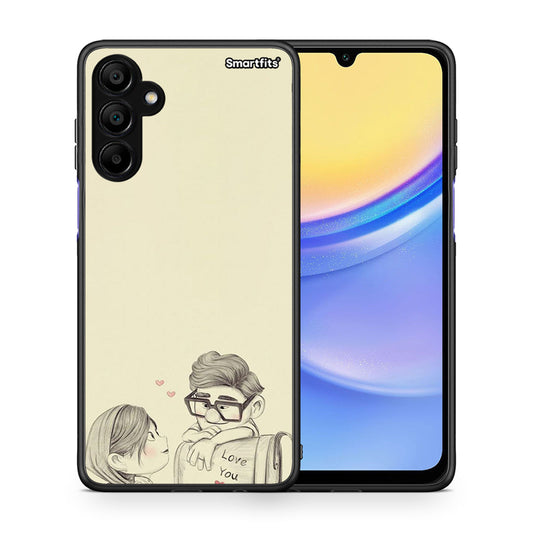 Θήκη Samsung A15 5G Carl And Ellie από τη Smartfits με σχέδιο στο πίσω μέρος και μαύρο περίβλημα | Samsung A15 5G Carl And Ellie case with colorful back and black bezels