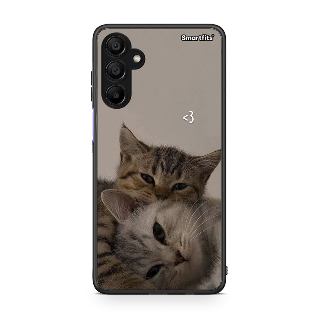 Samsung Galaxy A15 5G Cats In Love Θήκη από τη Smartfits με σχέδιο στο πίσω μέρος και μαύρο περίβλημα | Smartphone case with colorful back and black bezels by Smartfits