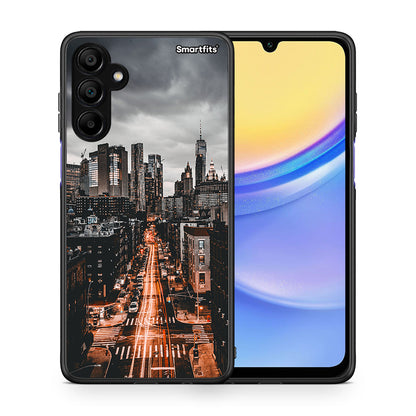 Θήκη Samsung A15 5G City Lights από τη Smartfits με σχέδιο στο πίσω μέρος και μαύρο περίβλημα | Samsung A15 5G City Lights case with colorful back and black bezels