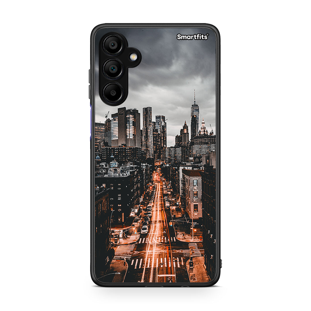 Samsung A15 5G City Lights θήκη από τη Smartfits με σχέδιο στο πίσω μέρος και μαύρο περίβλημα | Smartphone case with colorful back and black bezels by Smartfits