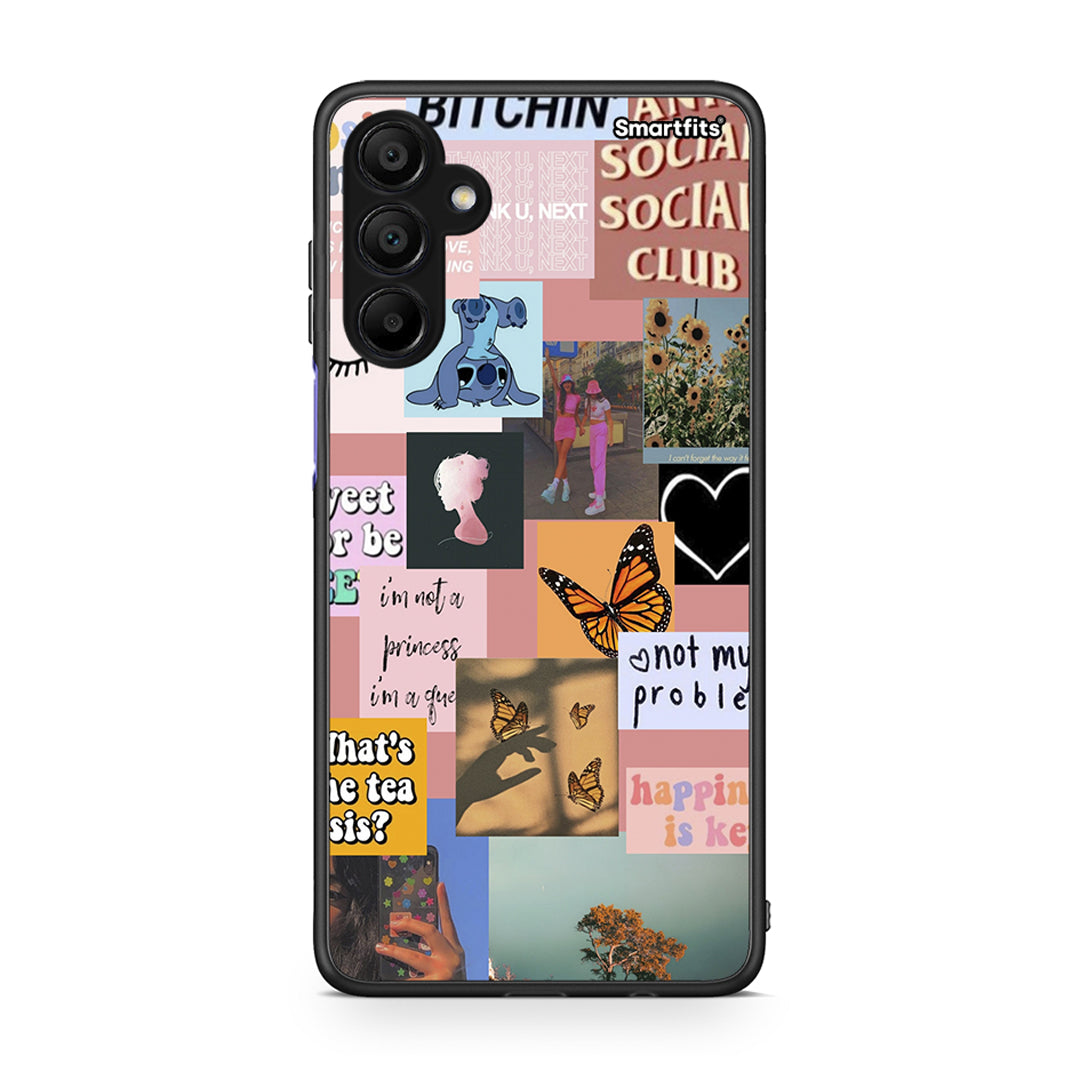 Samsung A15 5G Collage Bitchin Θήκη Αγίου Βαλεντίνου από τη Smartfits με σχέδιο στο πίσω μέρος και μαύρο περίβλημα | Smartphone case with colorful back and black bezels by Smartfits