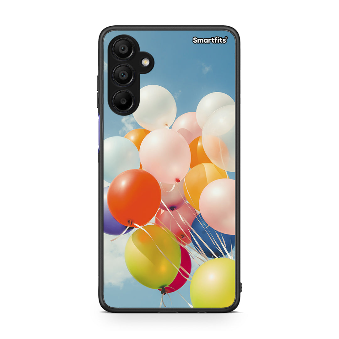 Samsung A15 5G Colorful Balloons θήκη από τη Smartfits με σχέδιο στο πίσω μέρος και μαύρο περίβλημα | Smartphone case with colorful back and black bezels by Smartfits