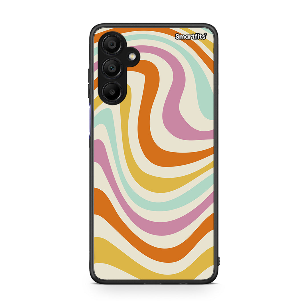 Samsung A15 5G Colourful Waves θήκη από τη Smartfits με σχέδιο στο πίσω μέρος και μαύρο περίβλημα | Smartphone case with colorful back and black bezels by Smartfits