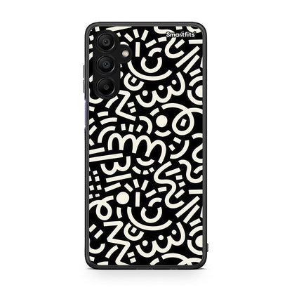 Samsung A15 5G Doodle Art Θήκη από τη Smartfits με σχέδιο στο πίσω μέρος και μαύρο περίβλημα | Smartphone case with colorful back and black bezels by Smartfits