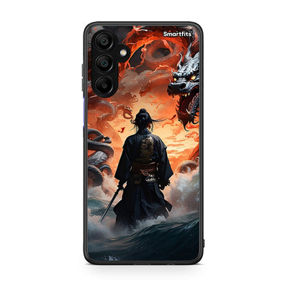 Samsung A15 5G Dragons Fight θήκη από τη Smartfits με σχέδιο στο πίσω μέρος και μαύρο περίβλημα | Smartphone case with colorful back and black bezels by Smartfits