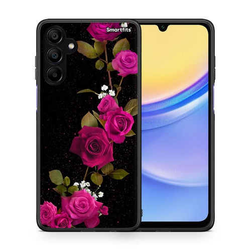 Θήκη Samsung A15 5G Red Roses Flower από τη Smartfits με σχέδιο στο πίσω μέρος και μαύρο περίβλημα | Samsung A15 5G Red Roses Flower case with colorful back and black bezels
