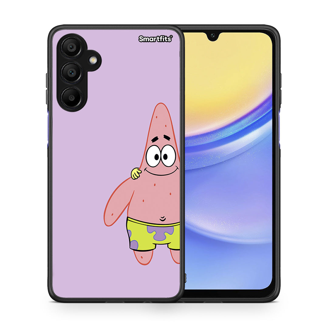Θήκη Samsung A15 5G Friends Patrick από τη Smartfits με σχέδιο στο πίσω μέρος και μαύρο περίβλημα | Samsung A15 5G Friends Patrick case with colorful back and black bezels