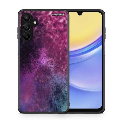 Θήκη Samsung A15 5G Aurora Galaxy από τη Smartfits με σχέδιο στο πίσω μέρος και μαύρο περίβλημα | Samsung A15 5G Aurora Galaxy case with colorful back and black bezels