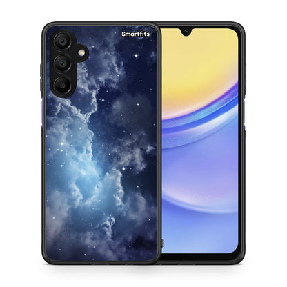 Θήκη Samsung A15 5G Blue Sky Galaxy από τη Smartfits με σχέδιο στο πίσω μέρος και μαύρο περίβλημα | Samsung A15 5G Blue Sky Galaxy case with colorful back and black bezels