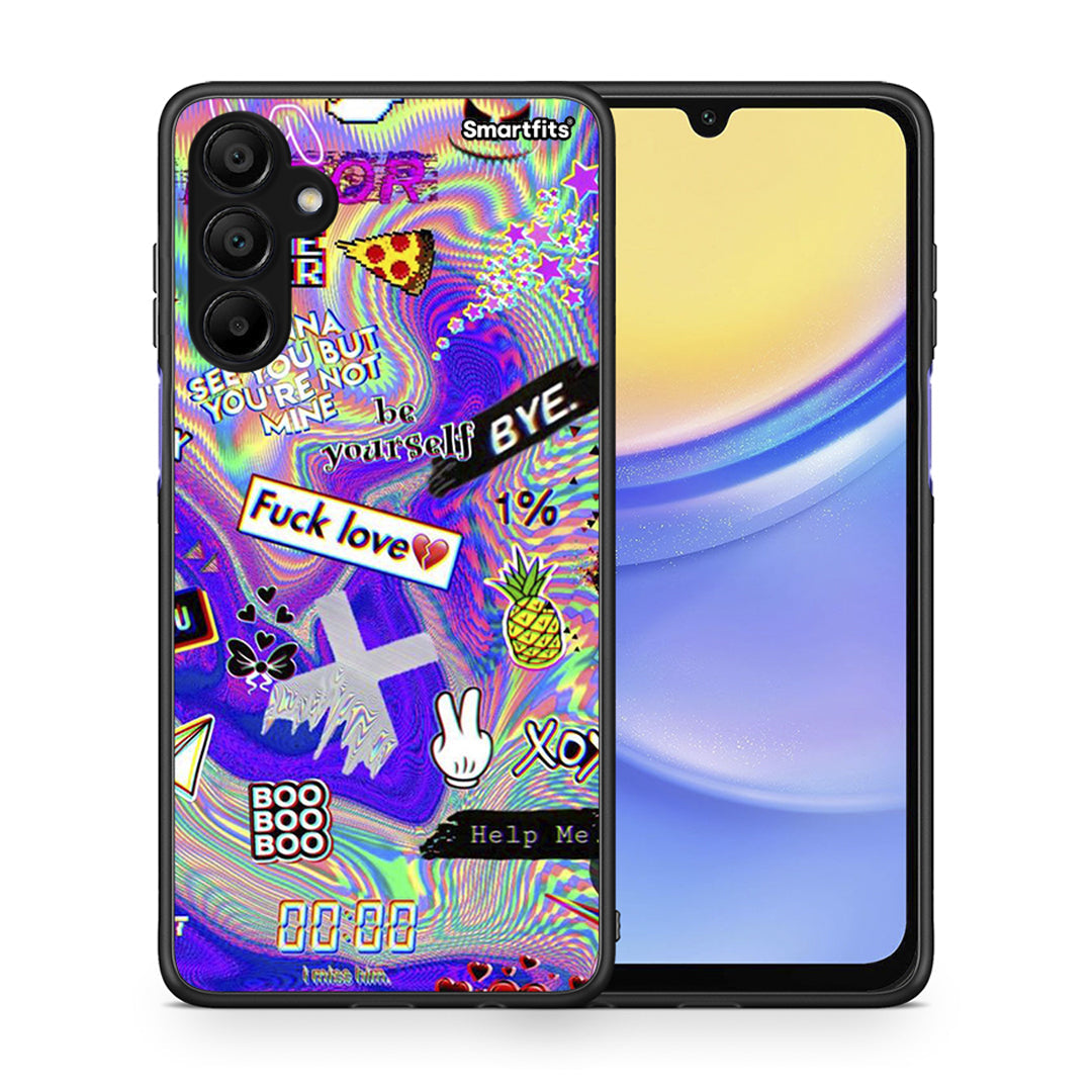 Θήκη Samsung A15 5G Game Over από τη Smartfits με σχέδιο στο πίσω μέρος και μαύρο περίβλημα | Samsung A15 5G Game Over case with colorful back and black bezels